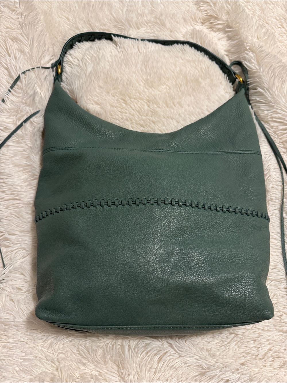 HOBO Entwine Meadow Green Leather Braided-Handle Hobo Bag - Picture 3 of 13